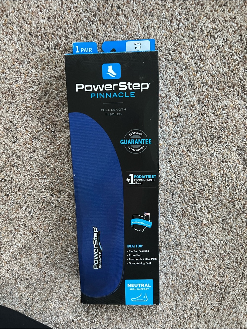 PowerStep Pinnacle Full-Length Insoles – Blue